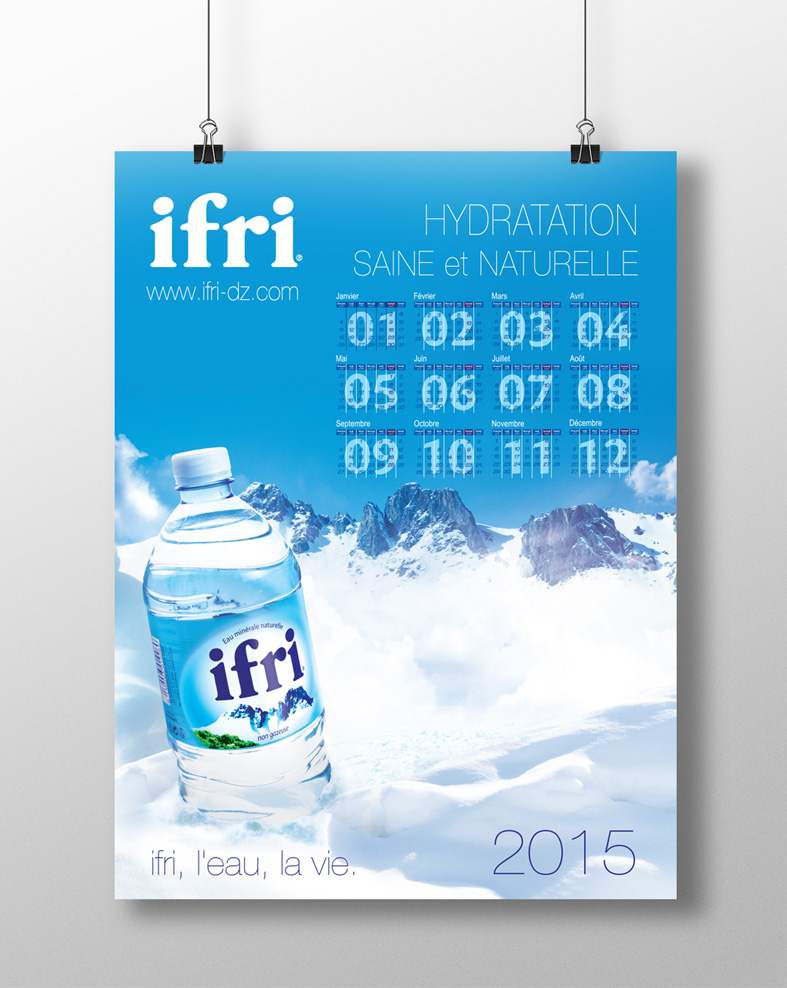 La marque de l’eau minérale Ifria confié à 7creativ la création des supports print. 1