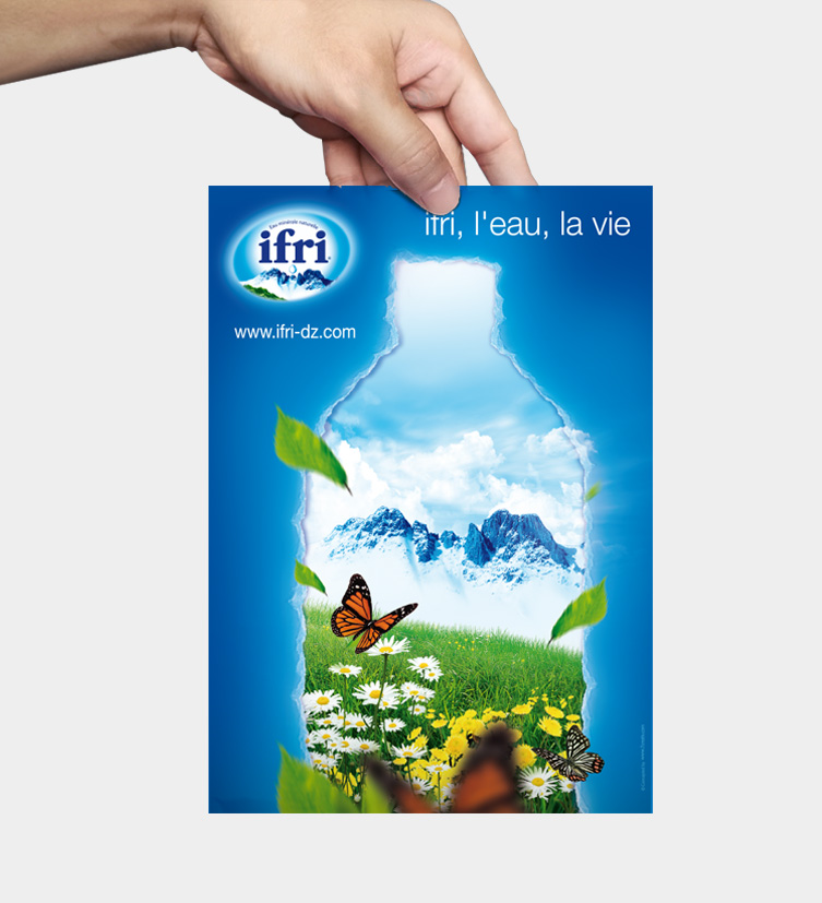 La marque de l’eau minérale Ifria confié à 7creativ la création des supports print. 2