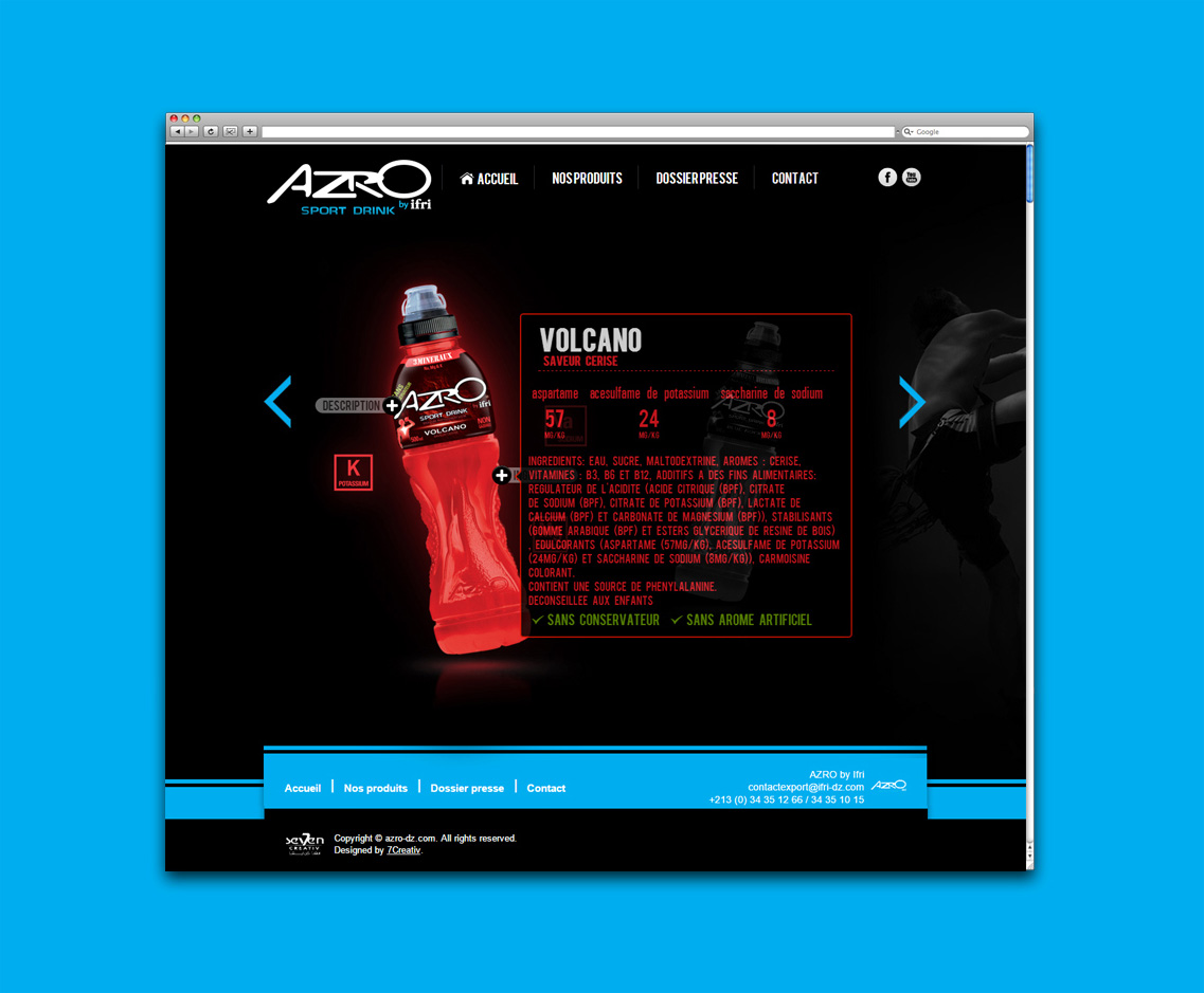 Création d’un site web vitrine pour la boisson isotonique Azrobyifri 3