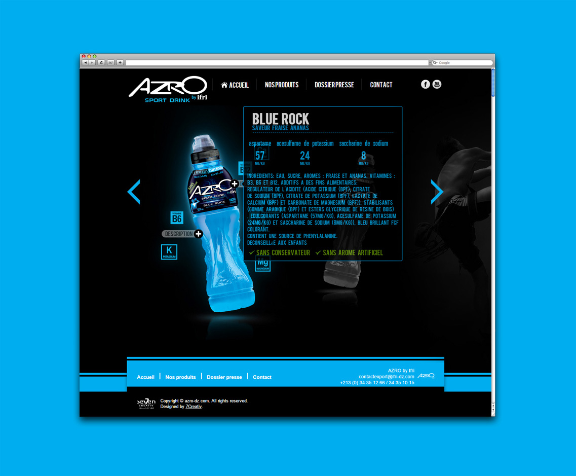 Création d’un site web vitrine pour la boisson isotonique Azrobyifri 4