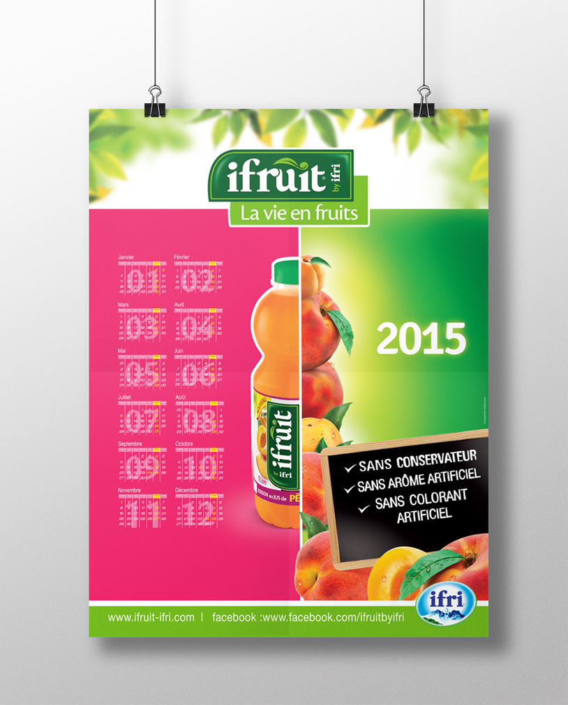 La marque des boissons aux jus Ifruitbyfri a confié à 7creativ la création des tous les supports print. 1